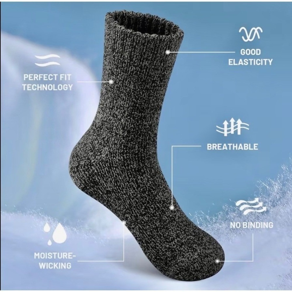 Breathable‎ Retro Style Black Crew Socks One Size Anti-Slip Anti-Blister 5 Pairs - Picture 6 of 9